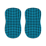 Turquoise And Black Check Pattern Print Bar Stool Covers