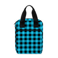 Turquoise And Black Check Pattern Print Bible Tote Bag