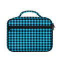 Turquoise And Black Check Pattern Print Briefcase Bible Bag