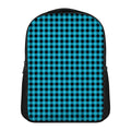 Turquoise And Black Check Pattern Print Casual Backpack