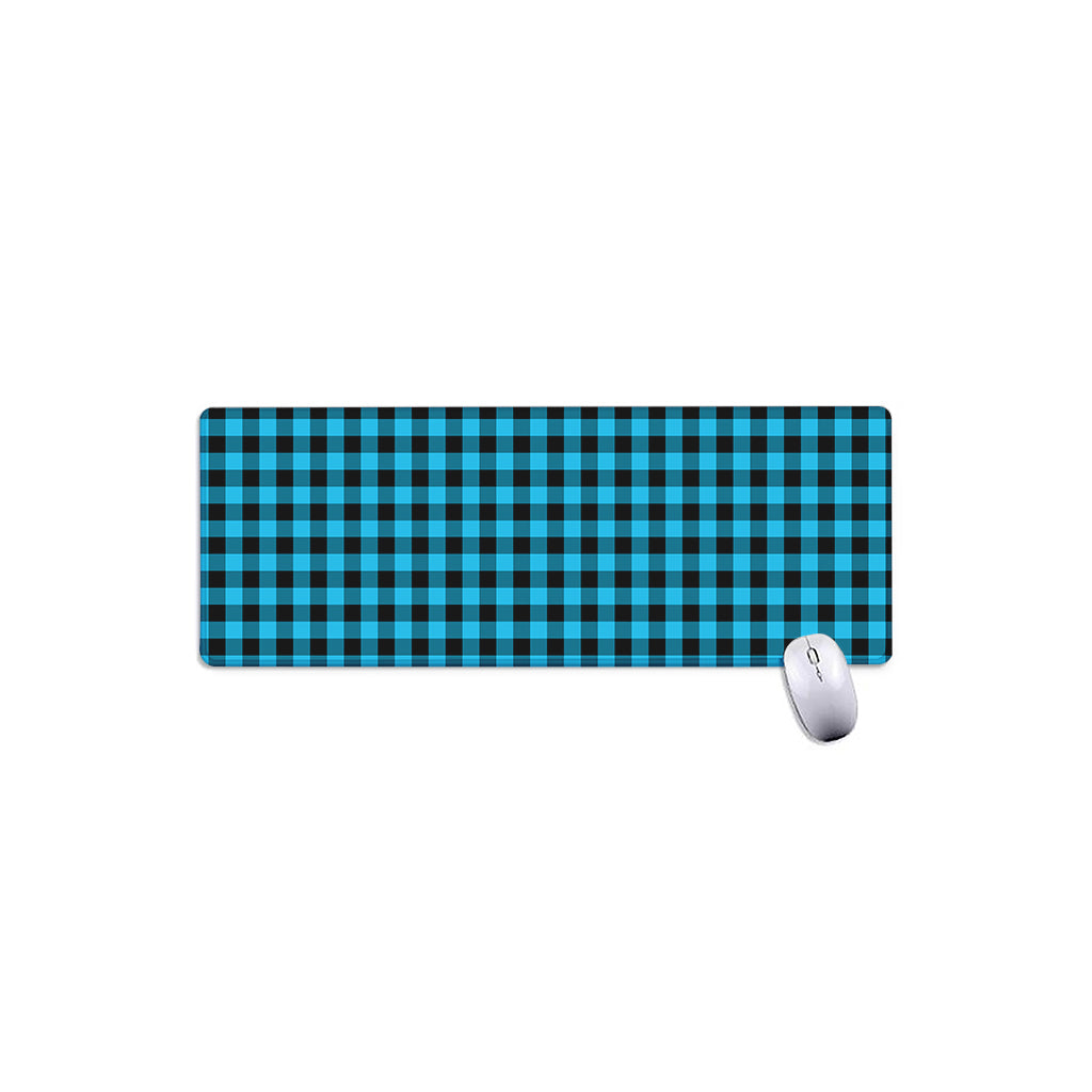 Turquoise And Black Check Pattern Print Extended Mouse Pad