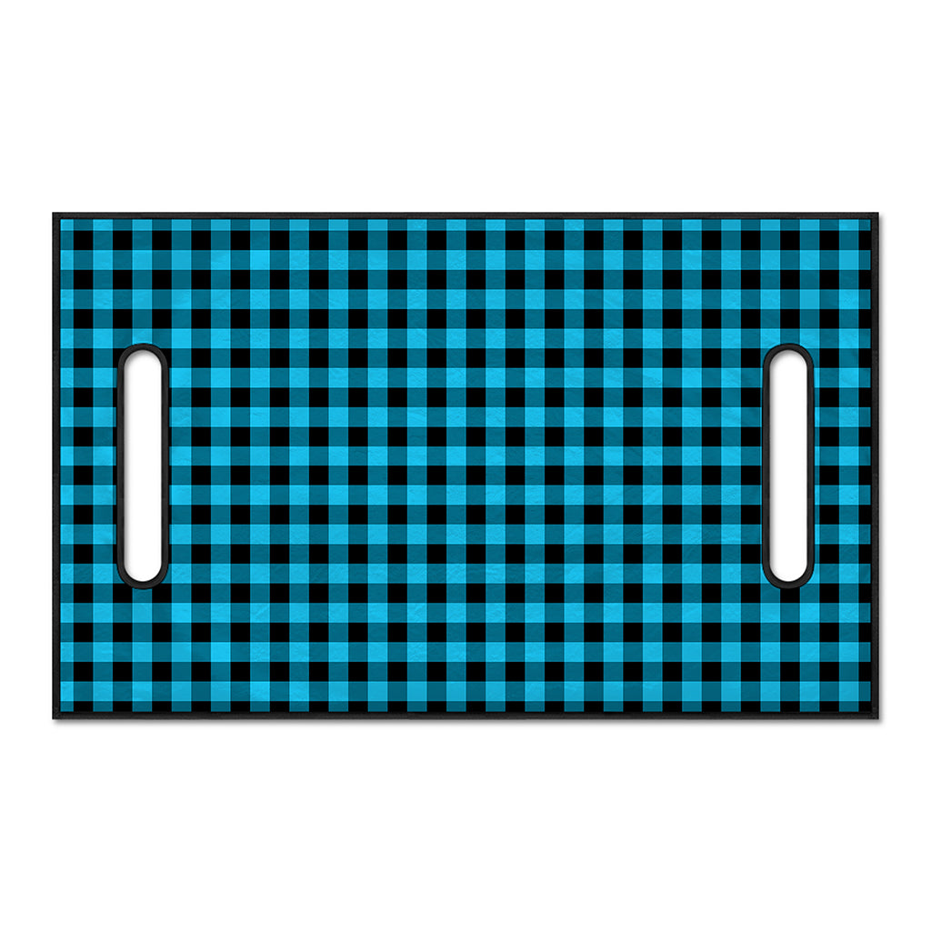 Turquoise And Black Check Pattern Print Golf Cart Seat Cover