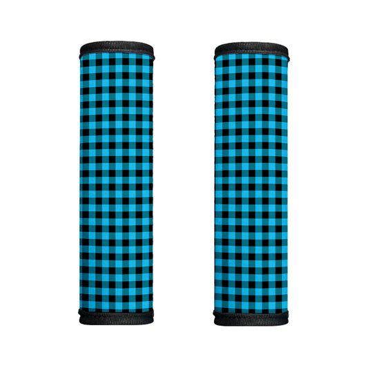 Turquoise And Black Check Pattern Print Handle Covers