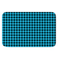 Turquoise And Black Check Pattern Print Indoor Door Mat
