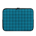 Turquoise And Black Check Pattern Print Laptop Sleeve