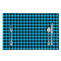 Turquoise And Black Check Pattern Print Placemat
