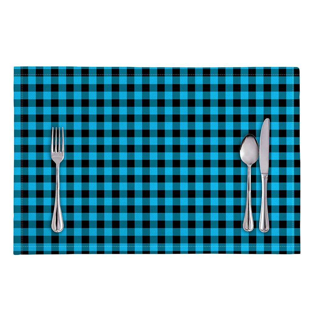 Turquoise And Black Check Pattern Print Placemat