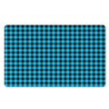 Turquoise And Black Check Pattern Print Polyester Doormat