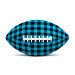 Turquoise And Black Check Pattern Print Rugby Ball