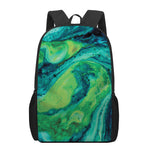 Turquoise And Green Acid Melt Print 17 Inch Backpack