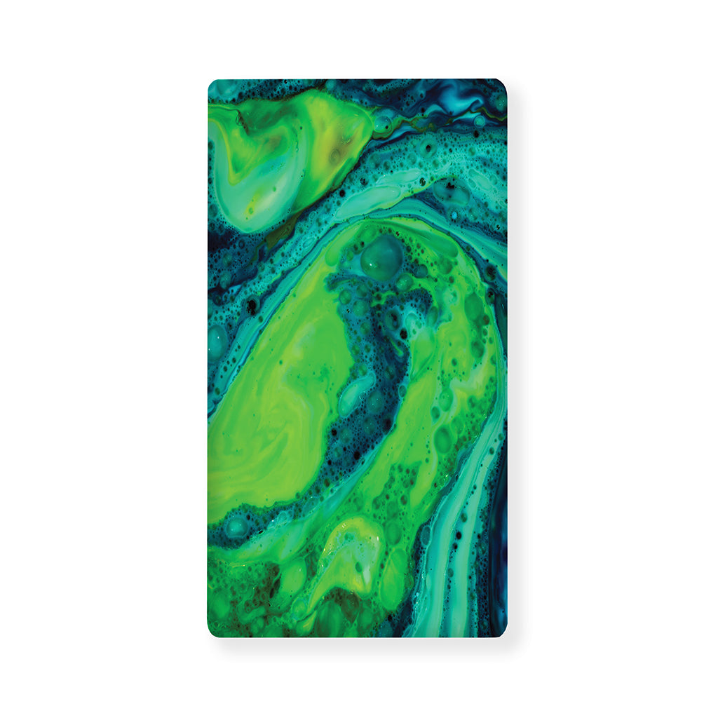 Turquoise And Green Acid Melt Print Baby Crib Sheet