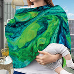 Turquoise And Green Acid Melt Print Baby Seat Cover