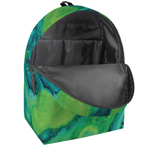 Turquoise And Green Acid Melt Print Backpack