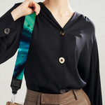 Turquoise And Green Acid Melt Print Bag Strap