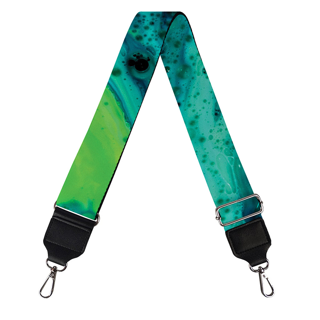 Turquoise And Green Acid Melt Print Bag Strap