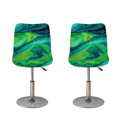 Turquoise And Green Acid Melt Print Bar Stool Covers