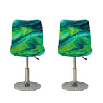 Turquoise And Green Acid Melt Print Bar Stool Covers