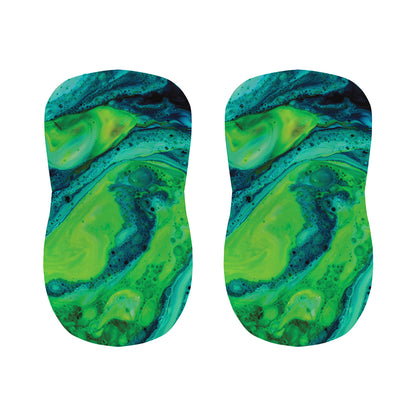 Turquoise And Green Acid Melt Print Bar Stool Covers