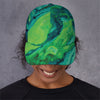 Turquoise And Green Acid Melt Print Baseball Cap