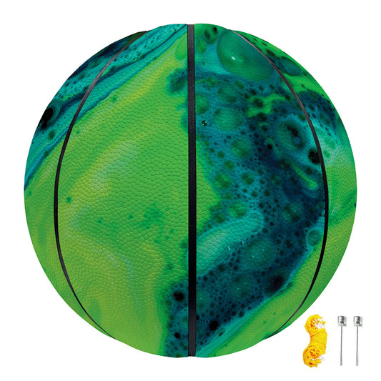 Turquoise And Green Acid Melt Print Basketball