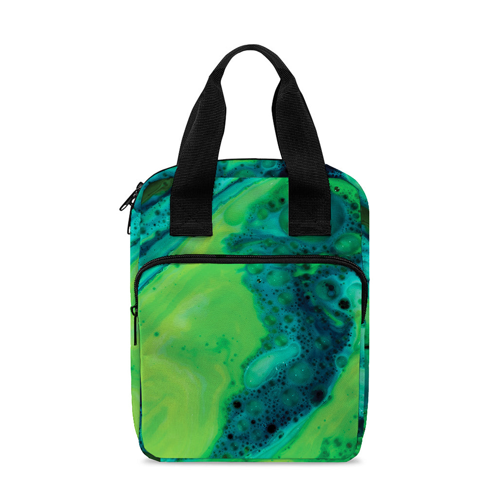 Turquoise And Green Acid Melt Print Bible Tote Bag