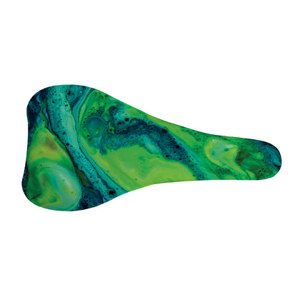 Turquoise And Green Acid Melt Print Bicycle Seat Cover
