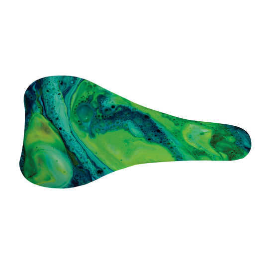 Turquoise And Green Acid Melt Print Bicycle Seat Cover
