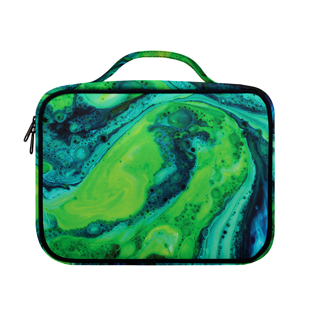 Turquoise And Green Acid Melt Print Briefcase Bible Bag