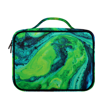 Turquoise And Green Acid Melt Print Briefcase Bible Bag
