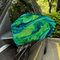 Turquoise And Green Acid Melt Print Car Side Mirror Covers