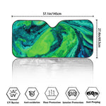 Turquoise And Green Acid Melt Print Car Windshield Sun Shade