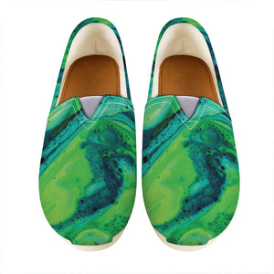 Turquoise And Green Acid Melt Print Casual Shoes