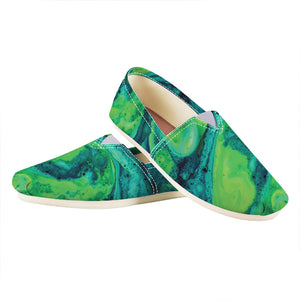 Turquoise And Green Acid Melt Print Casual Shoes