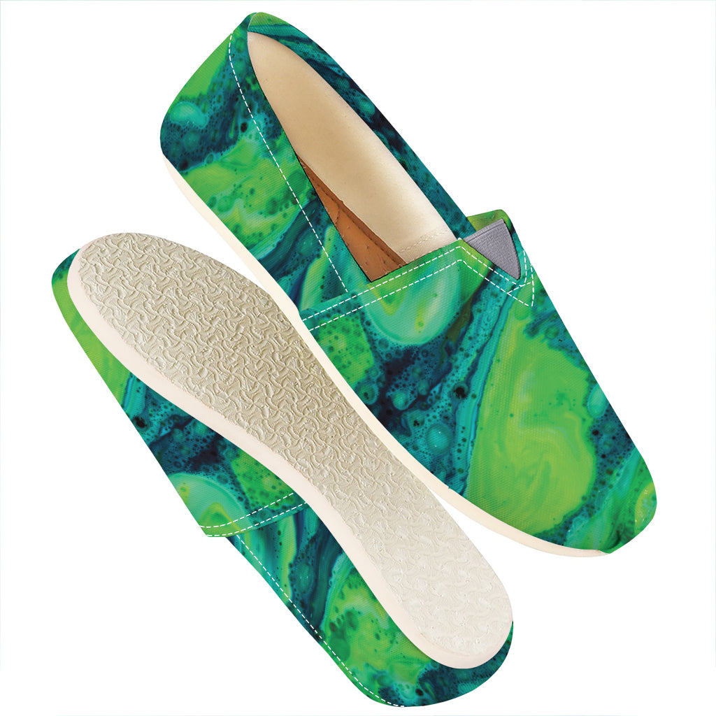 Turquoise And Green Acid Melt Print Casual Shoes