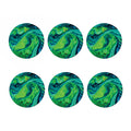 Turquoise And Green Acid Melt Print Coaster Set
