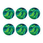 Turquoise And Green Acid Melt Print Coaster Set