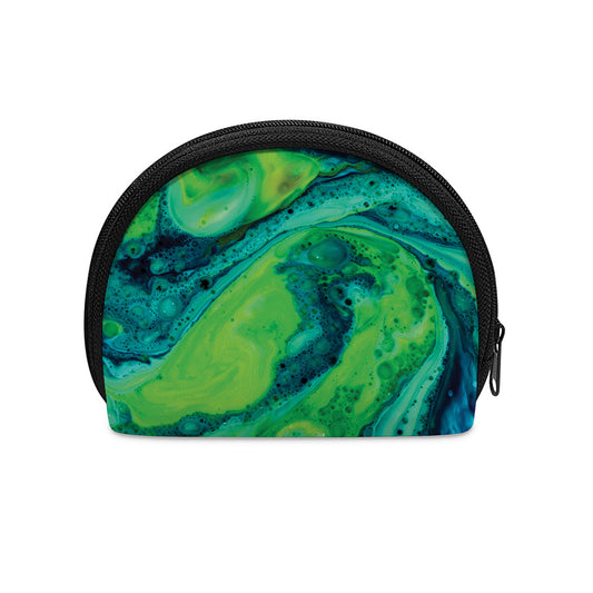 Turquoise And Green Acid Melt Print Coin Purse