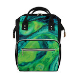 Turquoise And Green Acid Melt Print Diaper Bag