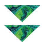 Turquoise And Green Acid Melt Print Dog Bandana