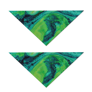 Turquoise And Green Acid Melt Print Dog Bandana