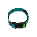 Turquoise And Green Acid Melt Print Dog Collar
