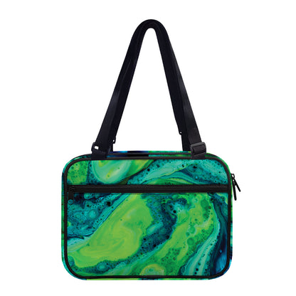 Turquoise And Green Acid Melt Print Double Strap Bible Bag