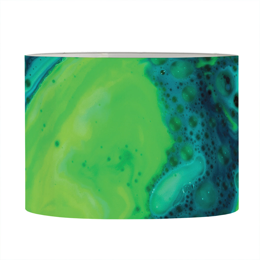 Turquoise And Green Acid Melt Print Drum Lamp Shade