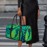 Turquoise And Green Acid Melt Print Duffle Bag
