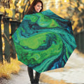 Turquoise And Green Acid Melt Print Foldable Umbrella