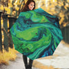 Turquoise And Green Acid Melt Print Foldable Umbrella