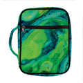 Turquoise And Green Acid Melt Print Front Pocket Bible Bag