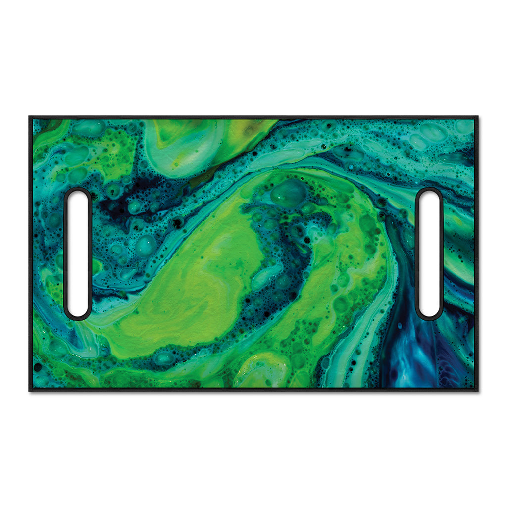Turquoise And Green Acid Melt Print Golf Cart Seat Cover