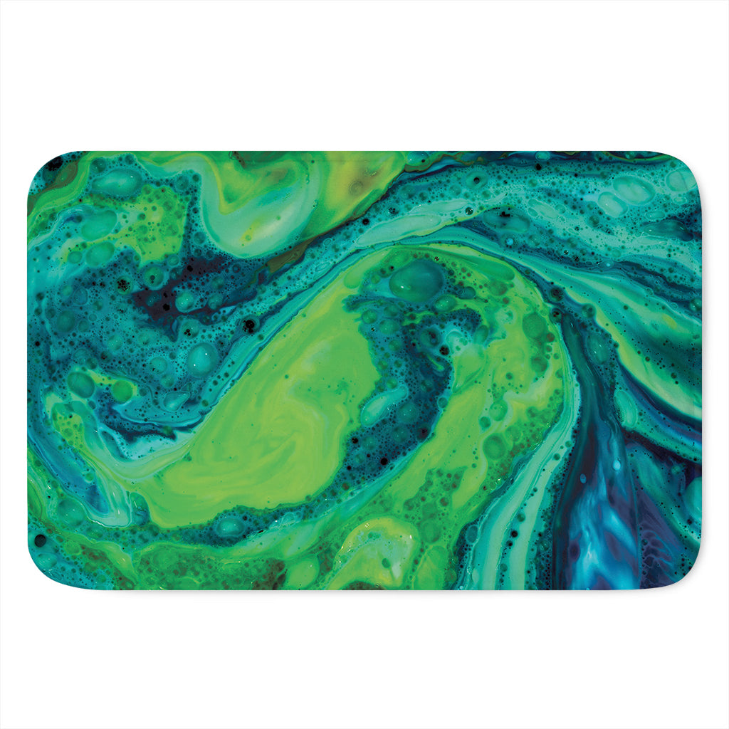 Turquoise And Green Acid Melt Print Indoor Door Mat