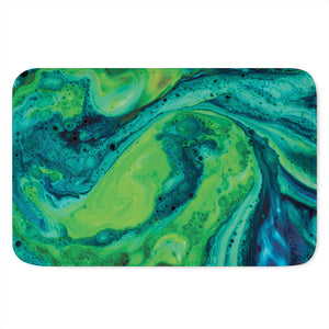 Turquoise And Green Acid Melt Print Indoor Door Mat